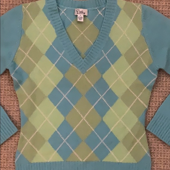 Lilly Pulitzer Argyle Cashmere/Wool Sweater - Picture 2 of 4